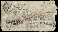 Bank of Ireland, One Guinea & Half, 18 January 1804, contemporary forgery, stamped FORGERY once across front (cf. BA...