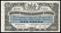 Belfast Banking Co Ltd, One Pound, 4 November 1924, C/Y 7121, signature of R. Keith (BB 63; Pick 126a). Tiny hole at...