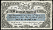 Belfast Banking Co Ltd, One Pound, 5 December 1925, D/C 4395, signature of R. Keith (BB 63; Pick 126a). Number on...