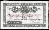 Belfast Banking Co Ltd, Fifty Pounds, proof on paper, printed both sides, perforated CANCELLED twice (BB 57b; Pick...