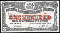 Belfast Banking Co Ltd, One Hundred Pounds, 8 May 1968, B 01134, signature of G.B. Smyth (BB 92, this note...