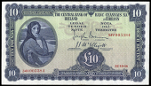 The Central Bank of Ireland, Ten Pounds, 22 October 1946, 34V 005384, Brennan-McElligott signatures (LTN 29; Pick...