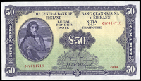 The Central Bank of Ireland, Fifty Pounds, 7 May 1943, 01Y 014718, Brennan-McElligott signatures (LTN 31, this note...