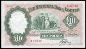 The National Bank Ltd: Northern Ireland, Ten Pounds, 1 July 1959, A 42546, signature of R.H.R. Fry (NA 83; Pick...