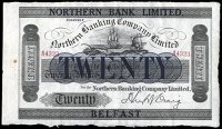 Northern Bank Ltd: Northern Ireland, Twenty Pounds, overprint on original issue of 20 October 1921, A 4323,...