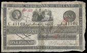 Provincial Bank of Ireland, One Pound, 1 March 1856, C 41162, Limerick, stamped CANCELLED on right side (PR 35; Pick...