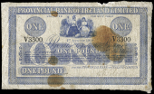 Provincial Bank of Ireland Ltd, One Pound, 1 August 1918, V 3300, signature uncertain (PR 66, this note illustrated;...