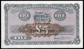Provincial Bank of Ireland Ltd: Northern Ireland, Five Pounds, 5 April 1952, no serial numbers, signature of H.W.M....