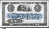 Ulster Bank Ltd, One Pound, proof on paper, undated, perforated SPECIMEN C. SKIPPER & EAST (UB 39; Pick A137p)....