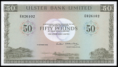 Ulster Bank Ltd: Northern Ireland, Fifty Pounds, 1 October 1982, E 026102, signature of V. Chambers (UB 80; Pick...