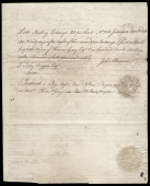 Early Financial Paper, Bill of Exchange, 1778, Legal Protest on two pages by William Dunbar, Notary Publick, on...
