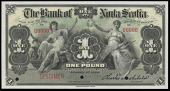 Non Government Issues, The Bank of Nova Scotia, One Pound, 2 January 1919, no. 000000, stamped SPECIMEN at lower...