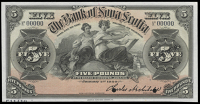 Non Government Issues, The Bank of Nova Scotia, Five Pounds, 2 January 1920, no. 000000, stamped SPECIMEN twice on...