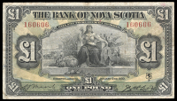 Non Government Issues, The Bank of Nova Scotia, One Pound, 2 January 1930, no. 160606, Moore-McLeod signatures (Pick...