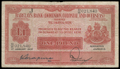 Non Government Issues, Barclays Bank (DCO), Kingston, One Pound, 1 January 1937, D/B 021840, Mortimer-Maguire...