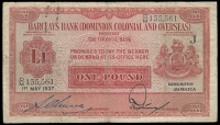 Non Government Issues, Barclays Bank (DCO), Kingston, One Pound, 1 May 1937, D/M 135561, Mortimer-Lucas signatures...