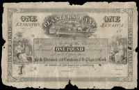 Non Government Issues, Planters’ Bank, Kingston, One Pound, 18—, unissued (Pick S211b). Damaged edges, a few...