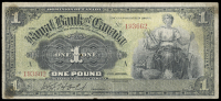 Non Government Issues, The Royal Bank of Canada, Kingston, One Pound, 2 January 1911, no. 193602, signature of H.S....