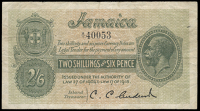 Treasury, Law of 1904-18, Two Shillings and Sixpence, A/1 40053, signature of C.C. Anderson (Pick 27). Pinholes,...