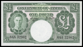 Government of Jamaica, One Pound, 1 June 1950, 64A 32902, signature of R. Newton (Pick 41b). About uncirculated...