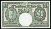 Government of Jamaica, One Pound, 15 August 1957, 98B 42808, signature of E.R. Richardson (Pick 41b). Uncirculated...