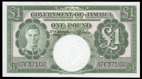 Government of Jamaica, One Pound, 17 March 1960, 37C 37102, signature of E.R. Richardson (Pick 47). Uncirculated...