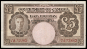 Government of Jamaica, Five Pounds, 1 September 1957, 7/A 73842, signature of E.R. Richardson (Pick 43). Very fine...