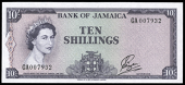 Bank of Jamaica, Ten Shillings, 1961, GA 007932, signature of S.W. Payton (Pick 50). Uncirculated 	£150-200