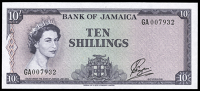 Bank of Jamaica, Ten Shillings, 1961, GA 007932, signature of S.W. Payton (Pick 50). Uncirculated 	£150-200