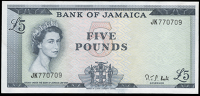 Bank of Jamaica, Five Pounds, 1960, JK 770709, signature of R.T.P. Hall (Pick 52c). About extremely fine 	£350-400