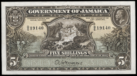 Jamaica, Government, Five Shillings, 1904-18, B/6 19140, signature of A. Hodges (Pick 32a). Crisp, extremely fine,...