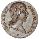 Central London, Soho, Robert Orchard, Skidmore’s mule Halfpenny, bust right, rev. Fame flying left, edge plain,...