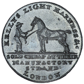 Central London, Strand, Philip Astley, Halfpence (5), bath edge, 9.02g/12h (DH 362a), dublin edge, 9.37g/12h (DH...