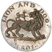 Central London, Strand, Gilbert Pidcock, Halfpence (10), lion and dog (3), revs. zebra, 9.50g/7h (DH 428), kangaroo,...