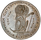 Central London, Strand, Gilbert Pidcock, Halfpence (14), nylghau (3), revs. two-headed cow, stars in legend,...