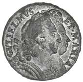 William and Mary (1688-1694), 1690 (Cooke 645; BMC 577a; S 3451). Copper plug; very slight tin pest, otherwise very...