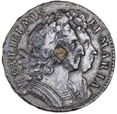 William and Mary (1688-1694), 1690 (Cooke 647; BMC 579; S 3451). Copper plug; about very fine 	£300-350