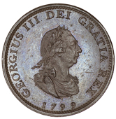 George III (1760-1820), 1799 Proof, in bronzed-copper, edge centre-grained, 7.20g/6h (Cooke 300; BMC 1277; Selig...