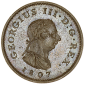 George III (1760-1820), 1807 Restrike Proof, in bronzed-copper, edge plain, 4.93g/6h (Cooke 269; BMC 1403; Selig...