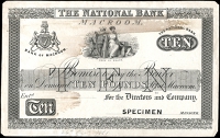 Ireland, The National Bank, Ten Pounds, Macroom, uniface proof on paper, stamped SPECIMEN at bottom right, ‘26th...