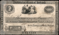 Ireland, Provincial Bank of Ireland, Thirty Shillings, Belfast, uniface proof on card, George IV at upper left (Pick...