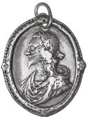 Charles I and Henrietta Maria, a silver Royalist badge, unsigned [by T. Rawlins], laureate bust of Charles left,...