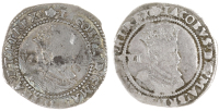James I (1603-1625), Second coinage, 1615 (2), both mm. tun (over cinquefoil both sides and over cinquefoil on...