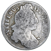 William III (1694-1702), 1696, first bust, large crowns, early harp, French arms at date (ESC 1534C; S 3520). Only...