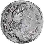William III (1694-1702), 1696, first bust, large crowns, later harp, no stops on rev. (ESC 1544; S 3527). Old...