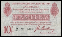 J. Bradbury, Ten Shillings, 1914-16, D/38 85136 (Dugg. T12-1). A couple of pinholes, otherwise very fine to good...