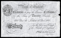 B.G. Catterns, Twenty Pounds, 15 December 1931, 45/M 43330 (Dugg. B230). Lightly pressed, otherwise very fine to...