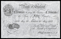 B.G. Catterns, Fifty Pounds, 20 May 1932, 47/N 39059 (Dugg. B231). Lightly pressed, otherwise good very fine...