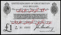 One Pound, 1915, F/62 48092, overprinted for the Dardanelles campaign (Dugg. T14). Lightly pressed, otherwise very...