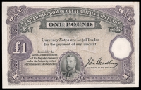 One Pound, c. 1916, essay for third series, on light card, back in green with river traffic in front of Parliament...